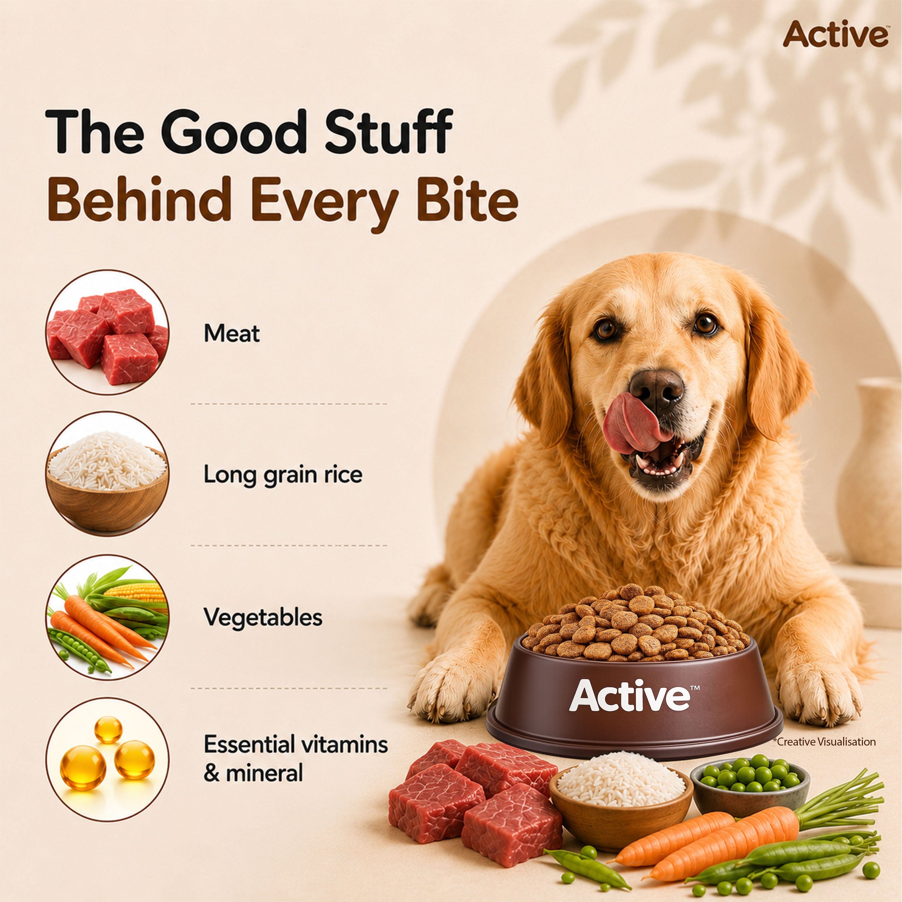 Active Meat and Rice Adult Dog Dry Food (Buy 1 Get 1) Dogs- Dry Food Active