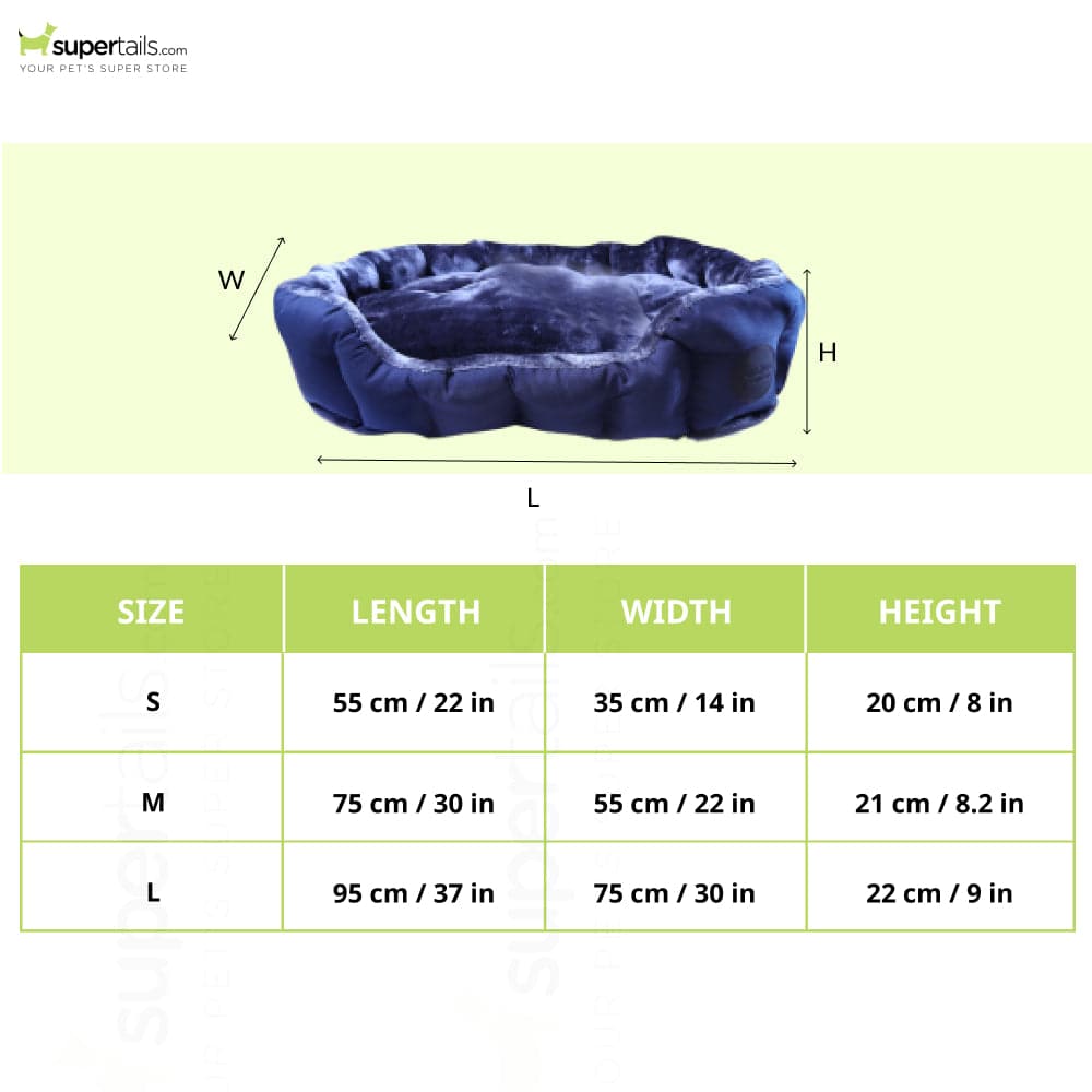 TopDog Premium Rib Stock Oval Lounger Bed for Dogs and Cats (Navy) (Get a Toy Free)