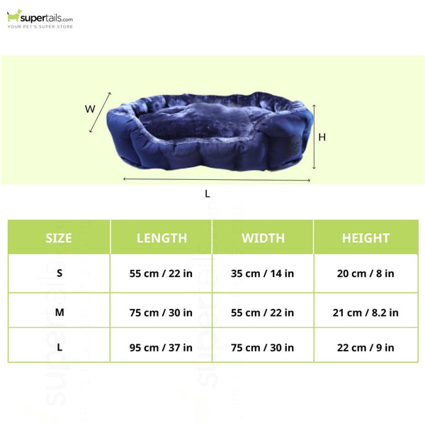 TopDog Premium Rib Stock Oval Lounger Bed for Dogs and Cats (Navy) (Get a Toy Free)