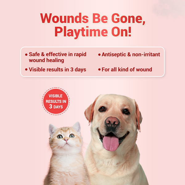 Natural Remedies Topicure Pet Wound Healing Spray for Dogs and Cats