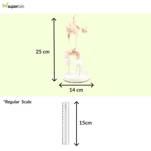 Barkbutler x Fofos Interactive Natural Wobbler Teaser Toy for Cats