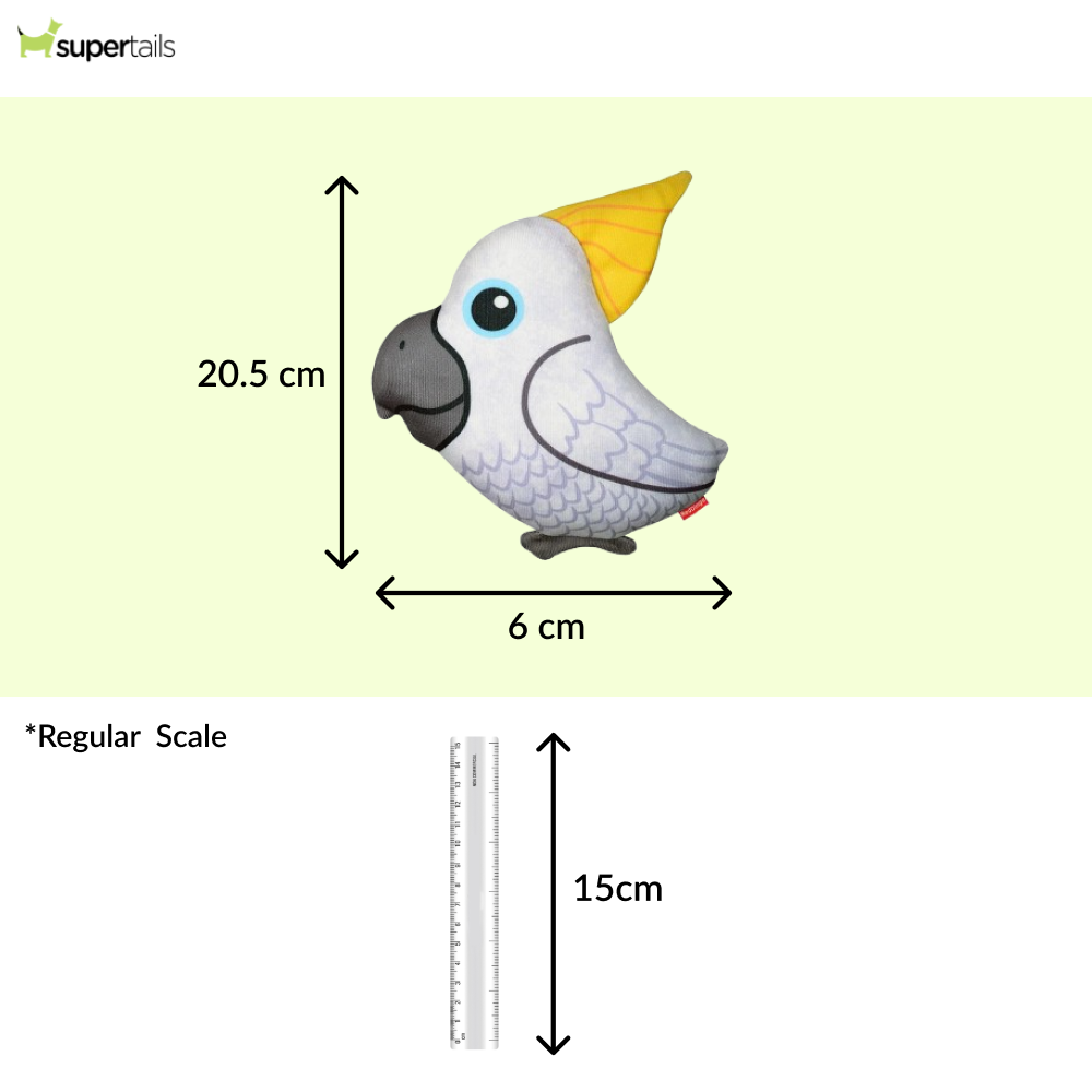 Red Dingo Durables Cockatoo Fetch Toy For Dogs (White) Dogs-Toys Red Dingo Dropship