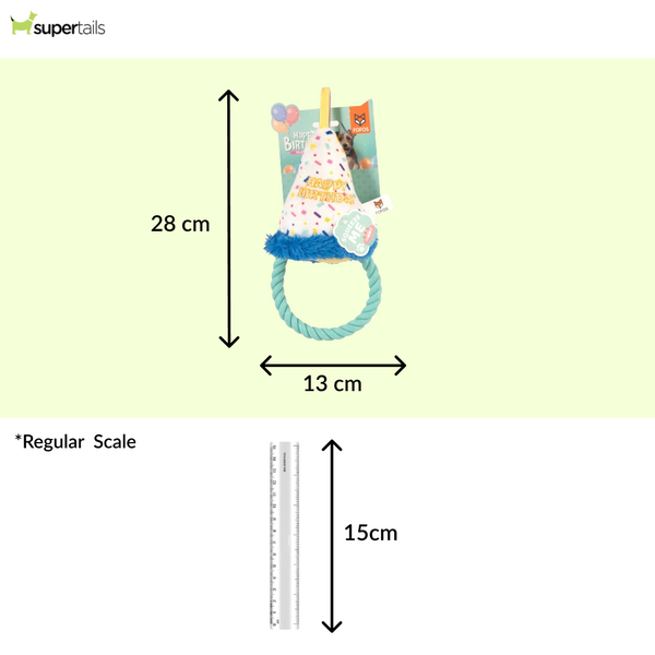 Barkbutler x Fofos Birthday Hat Plush Toy for Dogs