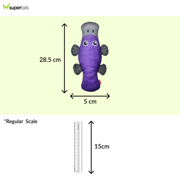 Red Dingo Durables Platypus Fetch Toy For Dogs (Purple)
