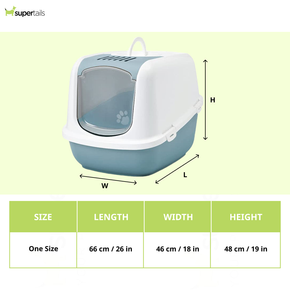 Savic Nestor Jumbo Toilet Home for Cats (Bluestone) Litter Supplies Savic Dropship