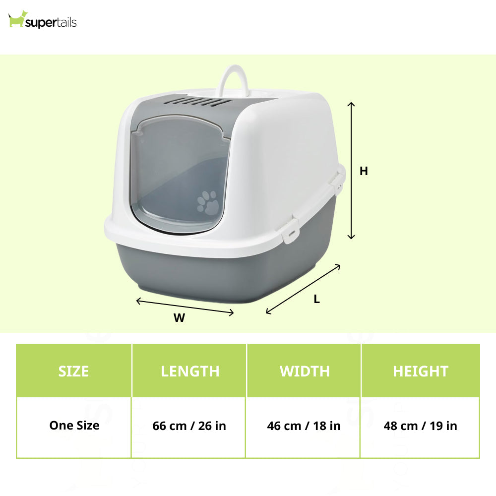 Savic Nestor Jumbo Toilet Home for Cats (Cold Grey) Litter Supplies Savic Dropship