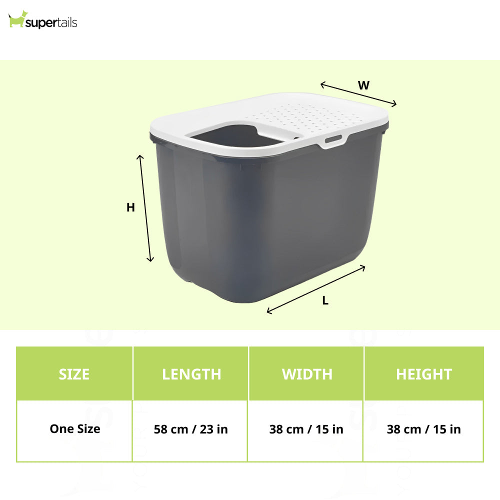 Savic Hop In Modern Litter Tray Box for Cats (Anthracite) Litter Supplies Savic Dropship
