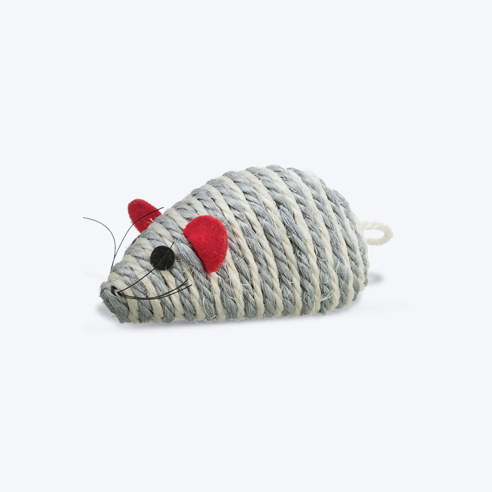 Trixie Mouse Shaped Sisal Toy and Basil Cotton Plush Cat Toy with Catnip Combo for Cats