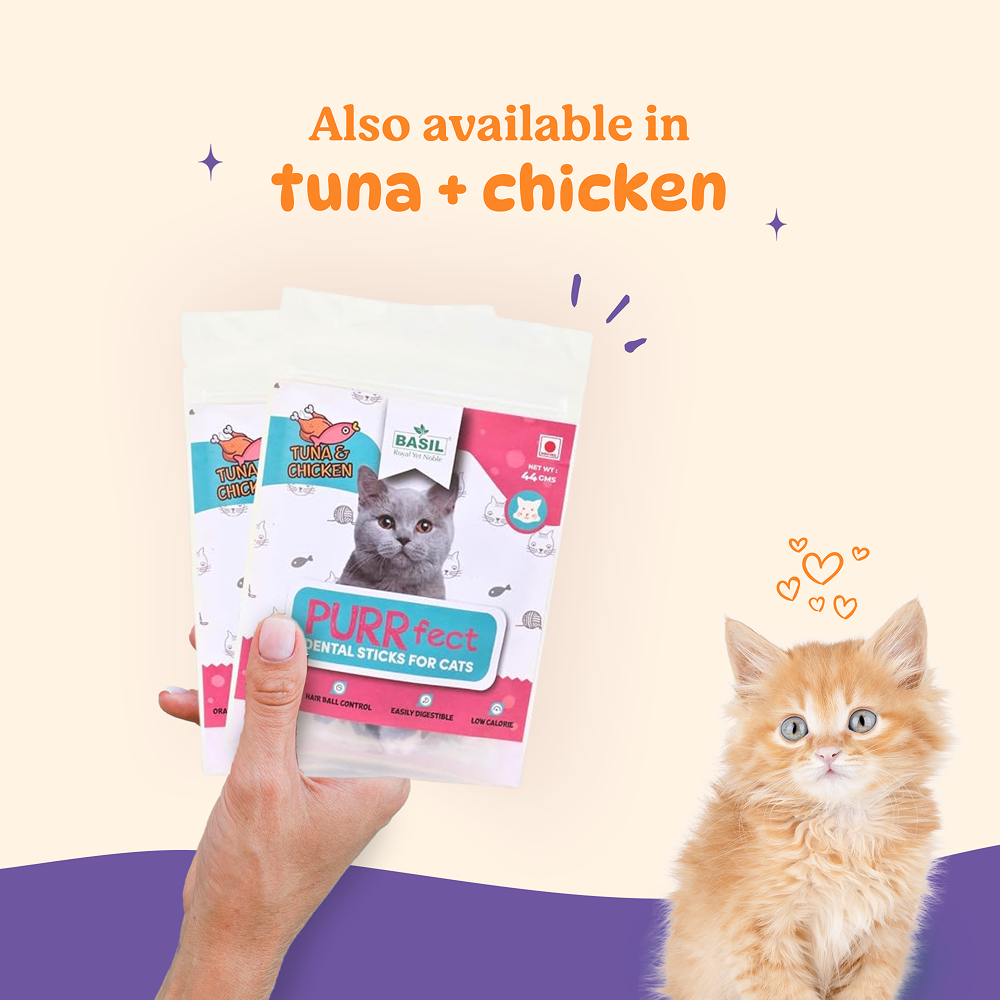 Basil Purrfect Tuna and Cranberry Dental Stick Cat Treat Cats-Treats & Others Basil