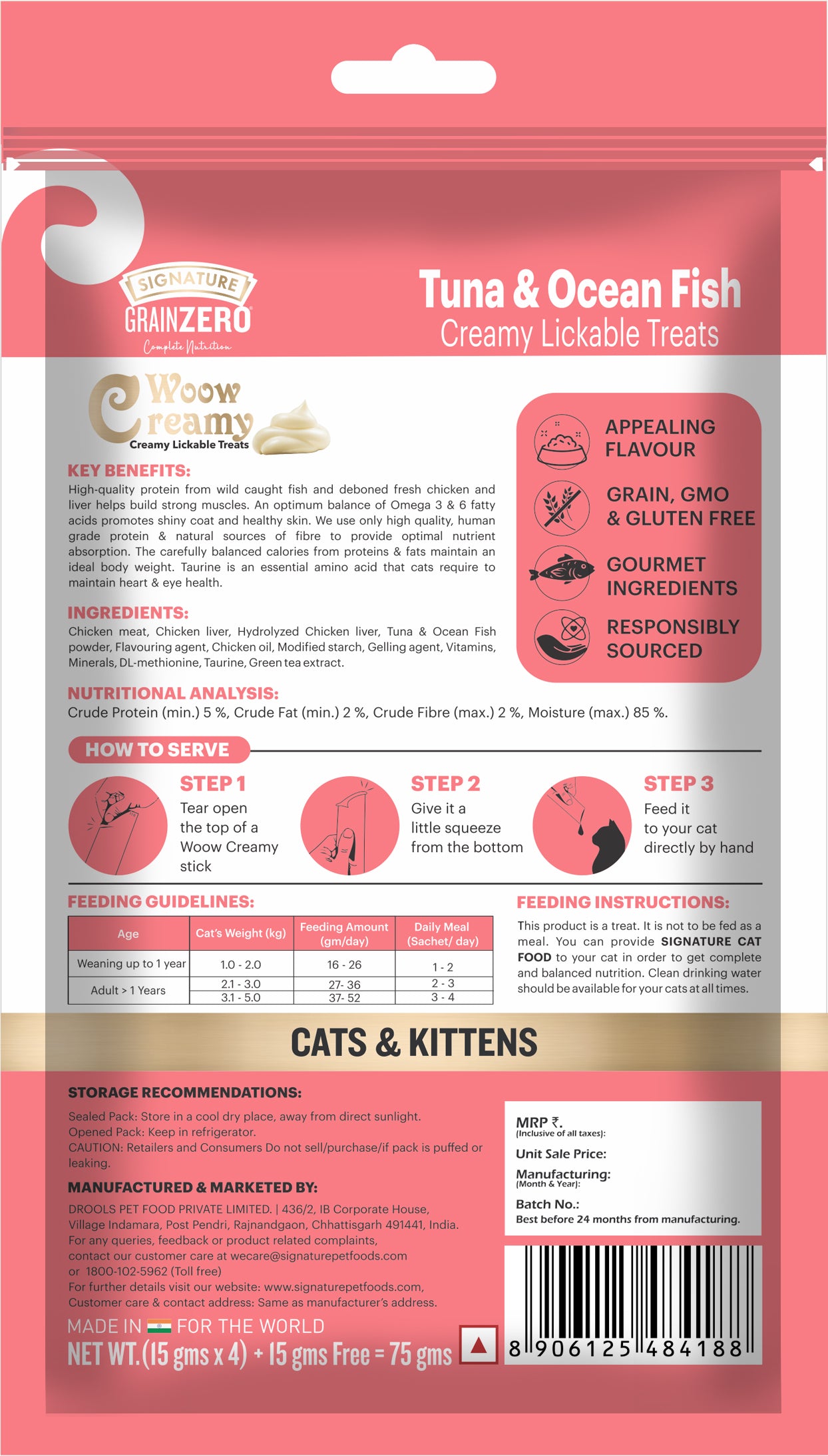 Signature Grain Zero Chicken & Vegetable Adult Cat Dry Food For All Breed Cats- Dry food Signature