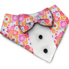 PawsIndia Spring Blooms Pattern Tuxedo Bandana with Matching Bow for Dogs and Cats Both-Clothing & Accessories Pawsindia Dropship M