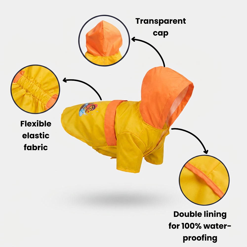 Thunder Dog Raincoat for Dogs (Yellow Orange) Dogs-Clothing & Accessories Pets Way Dropship