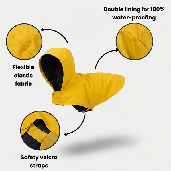 15 Furries Urban Waterproof Raincoat for Dogs (Yellow)