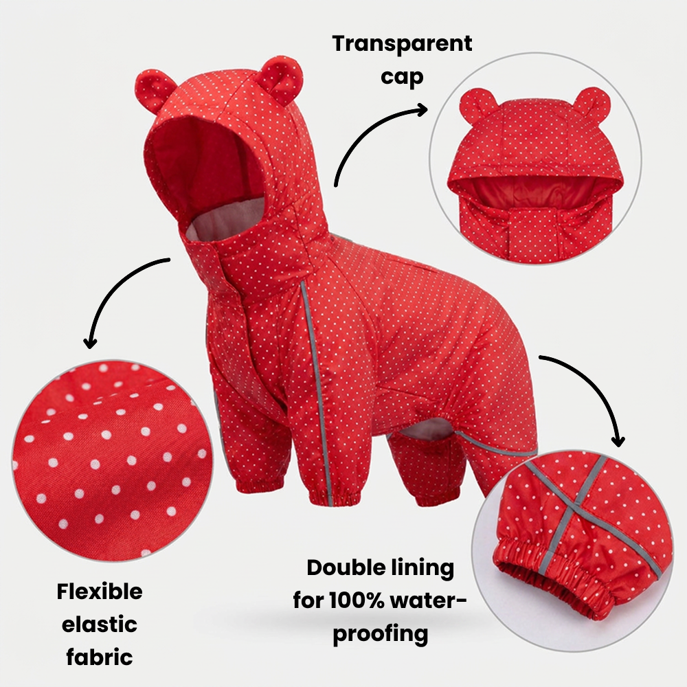 Skatrs Rain Ranger Raincoat for Dogs (Red) Dogs-Clothing & Accessories Skatrs