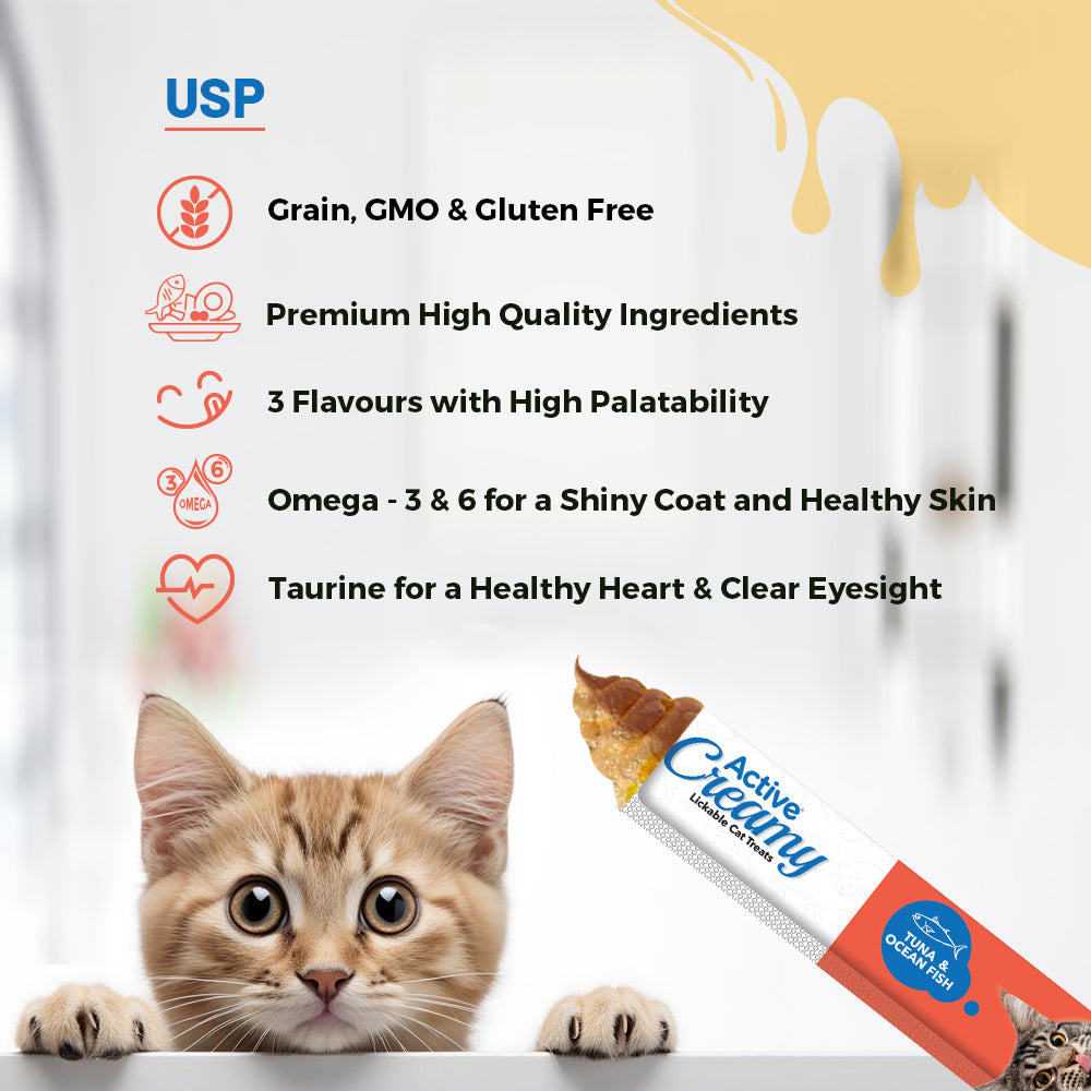Active Lickable Tuna & Ocean Fish Creamy Cat Treats (Buy 1 Get 1) Cats-Treats & Others Active