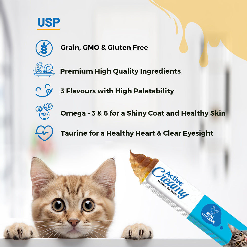 Active Lickable Real Chicken Creamy Cat Treats (Buy 1 Get 1) Cats-Treats & Others Active