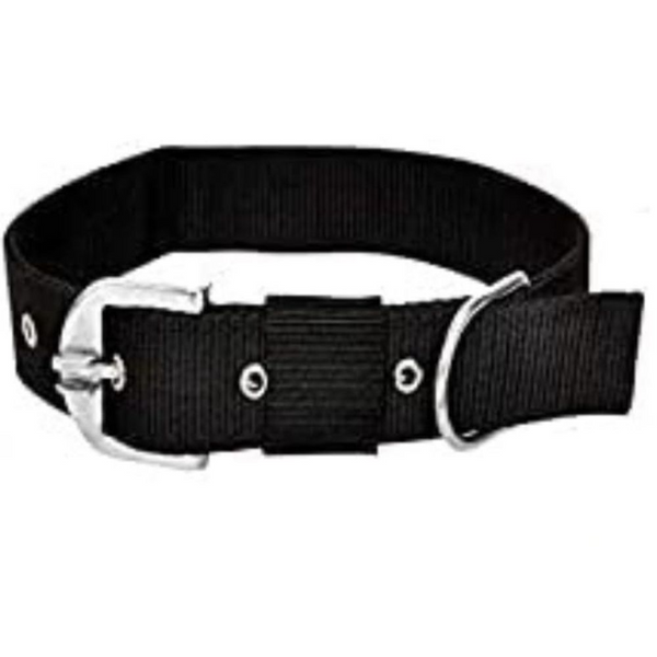 Chullbull Neck Collar and Rope Cord Leash for Dogs (Black)