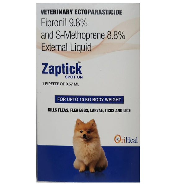 Oriheal Zaptick Spot On (Fipronil & S methoprene) for Dogs upto 10kg