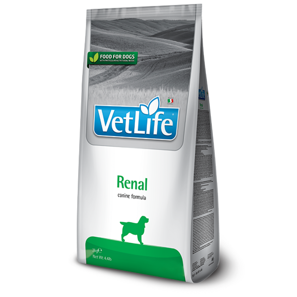 Farmina Vet Life Renal Canine Formula Adult Dog Dry Food helps adult dogs with renal problems.