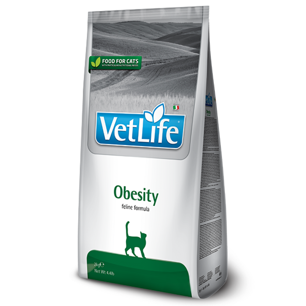 Farmina Vet Life Obesity Feline Formula Cat Dry Food is formulated to reduce excess body weight in cats.