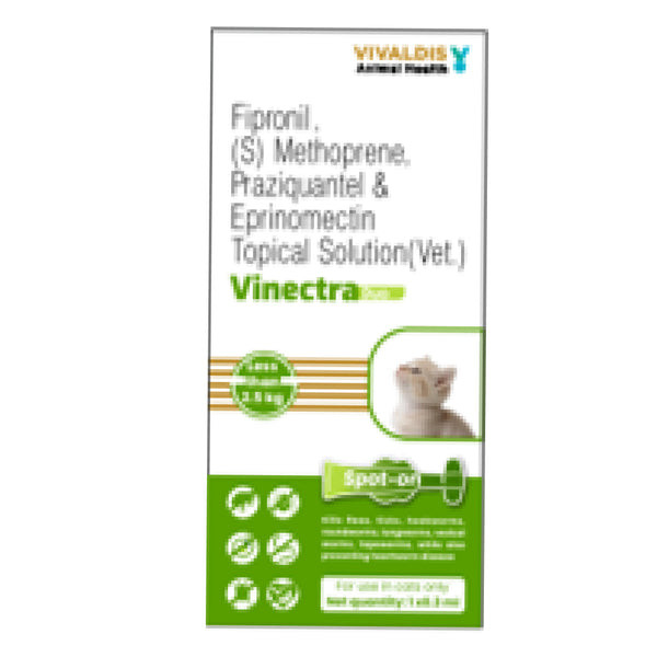 Vivaldis Vinectra Duo Spot On Anti Tick & Flea for Kittens & Cats Upto 2.5kg