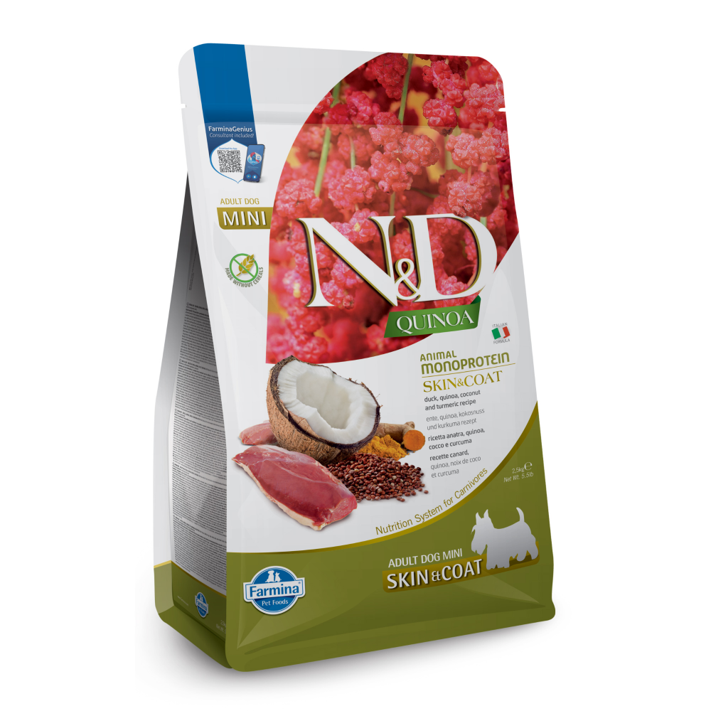 Farmina N&D Quinoa Duck Coconut & Turmeric Skin & Coat Grain Free Mini Adult Dog Dry Food Dogs- Dry Food Farmina N&D 2.5kg