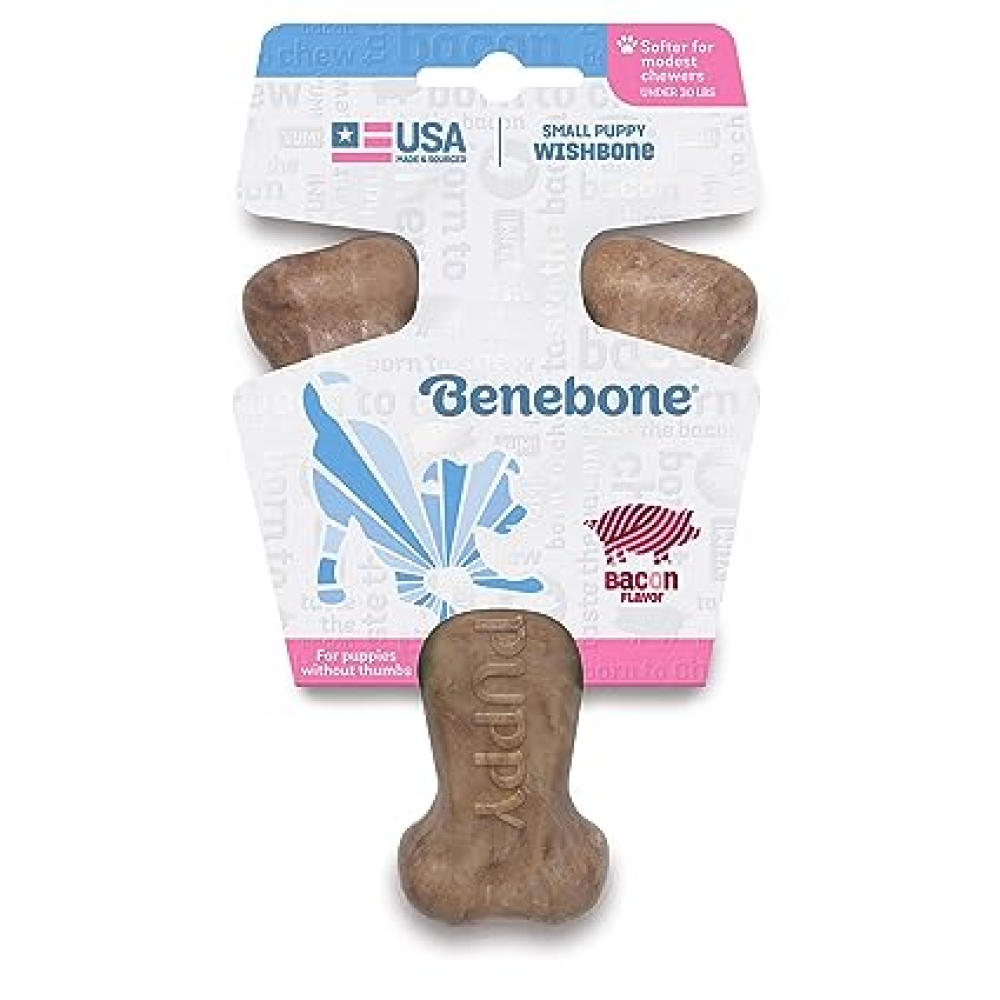 Benebone Bacone Flavored Wishbone Chew Toy for Puppy