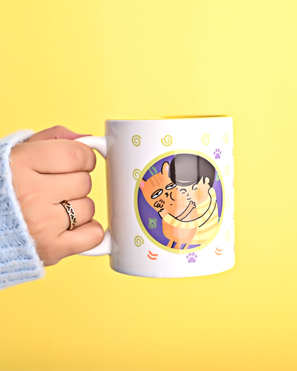 Furry Tales Whiskers Hates Dad Hugs Ceramic Coffee Mug (White)