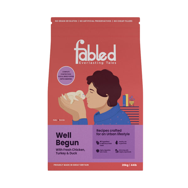 Fabled Well Begun Fresh Chicken Turkey and Duck Puppy Starter Dry Food