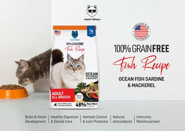 Hachi Wilson Grain Free Ocean Fish Sardine & Mackerel Adult Cat Dry Food
