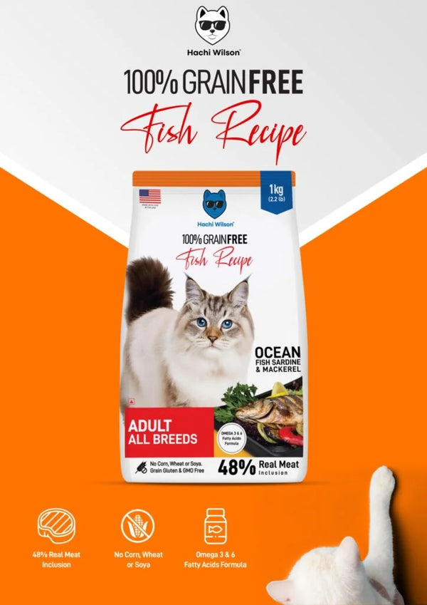 Hachi Wilson Grain Free Ocean Fish Sardine & Mackerel Adult Cat Dry Food
