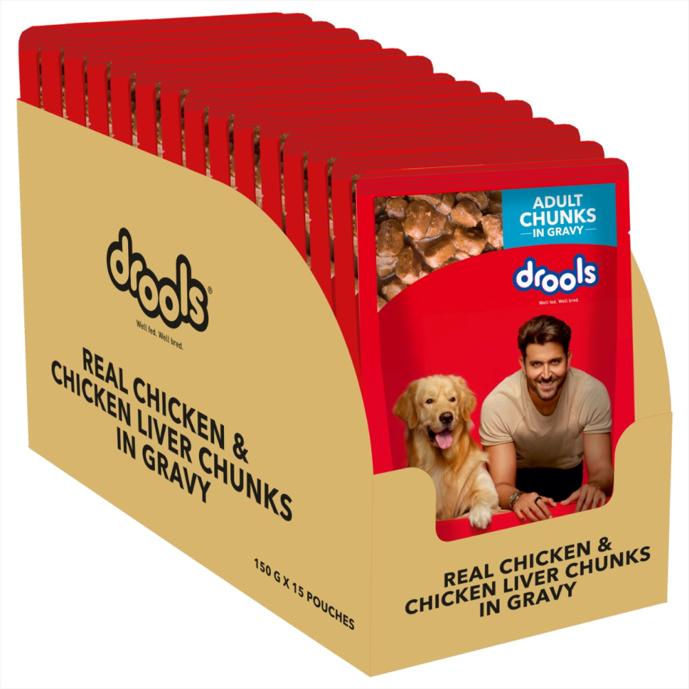 Drools Focus Super Premium Dry Food and Chicken & Liver Chunks in Gravy Adult Dog Wet Food Combo Exclusive Combo Exclusive Combo