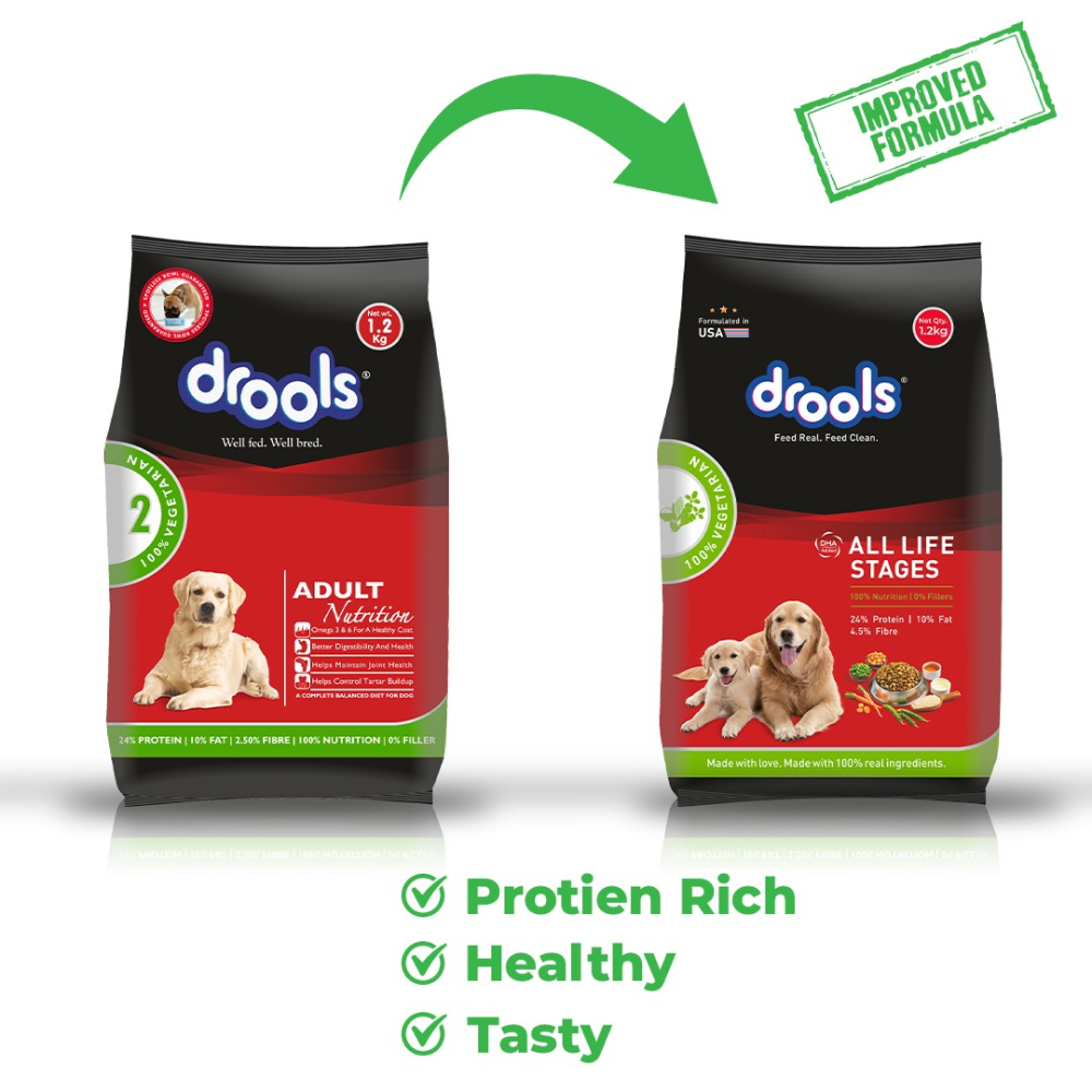 Drools 100% Vegetarian Puppy and Adult Dog Dry Food (All Life Stages)