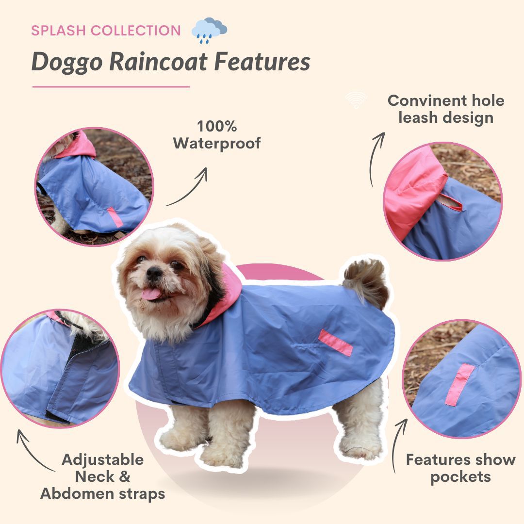 Pet Set Go Dual Colour Cape Style Raincoat for Dogs (Purple) Dogs-Clothing & Accessories Pet Set Go