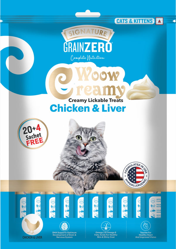 Signature Grain Zero Chicken and Liver Lickable Creamy Cat Treats
