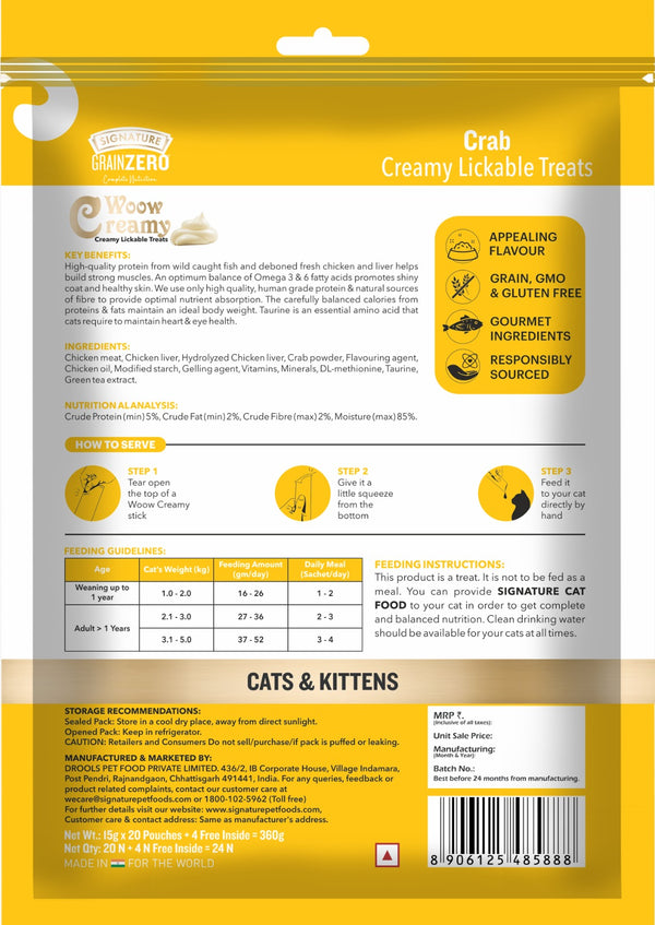 Signature Grain Zero Crab Lickable Creamy Cat Treats
