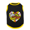 PawsIndia You Are My Sunshine Printed with Ribbed Sleeves TShirt for Cats (Black) Cats-Clothing & Accessories Pawsindia Dropship