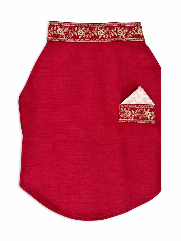 Skatrs Ethnic Sherwani for Dogs and Cats (Maroon)