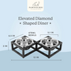 Pawpourri Diamond Shaped Elevated Bowl Diner for Dogs