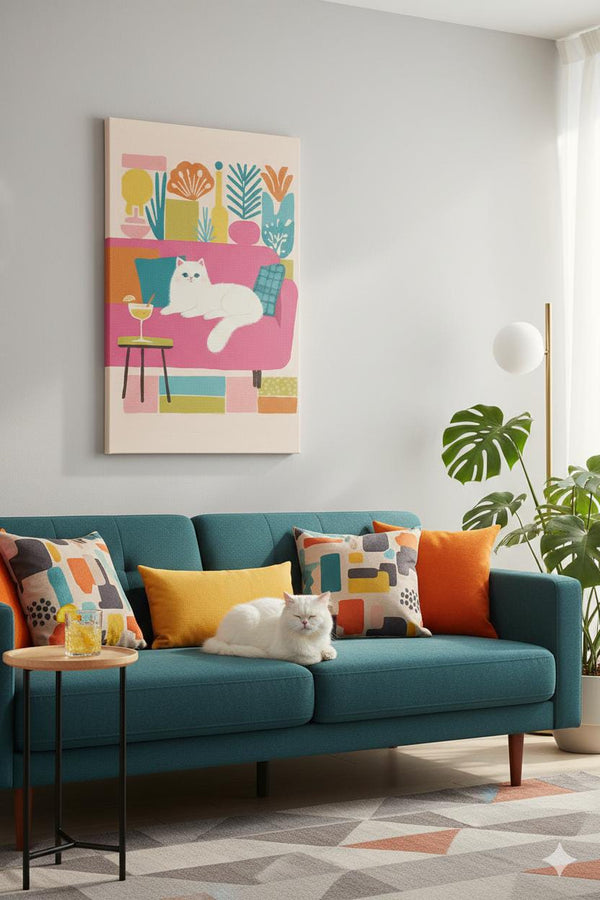 EverythingBoho The Cool Persian Cat Wall Art (Black)