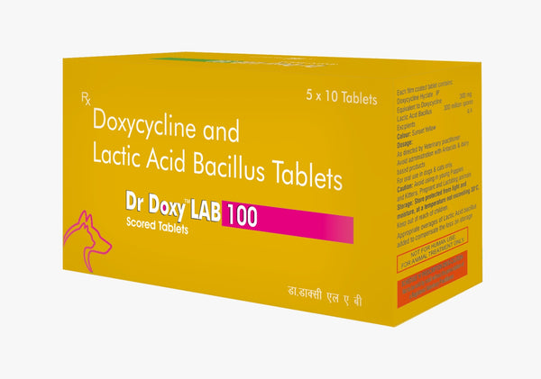 TTK Dr Doxy LAB 100mg Tablets for Dogs & Cats (Doxycycline &  Lactic Acid Bacillus)