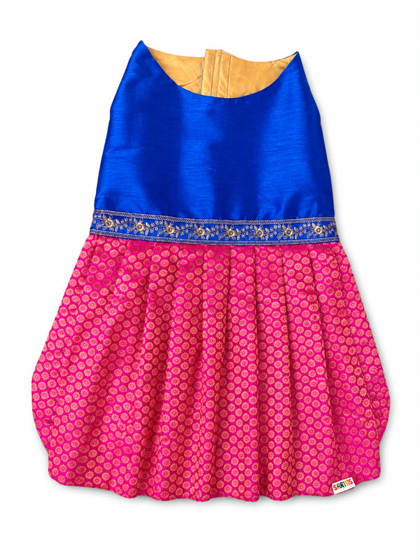 Skatrs Ethnic Lehenga Dress for Dogs and Cats (Royal Pink & Blue)