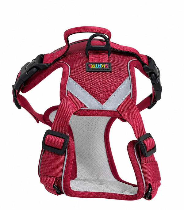 Skatrs Fully Padded Reflective Harness for Dogs & Cats (Maroon)