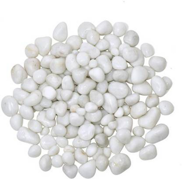 Splashy Fin Polished White Pebbles for Aquarium