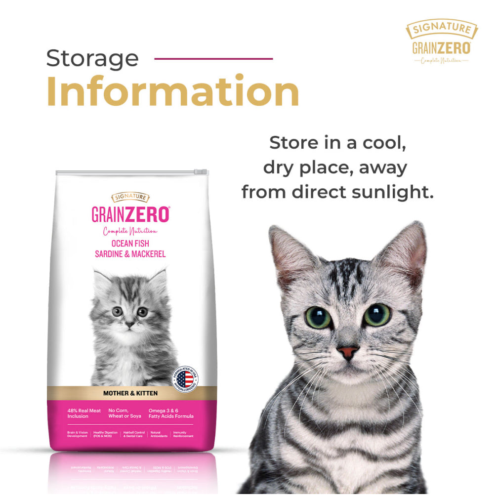 Signature Grain Zero Ocean Fish, Sardine and Mackerel Mother and Kitten Cat Dry Food