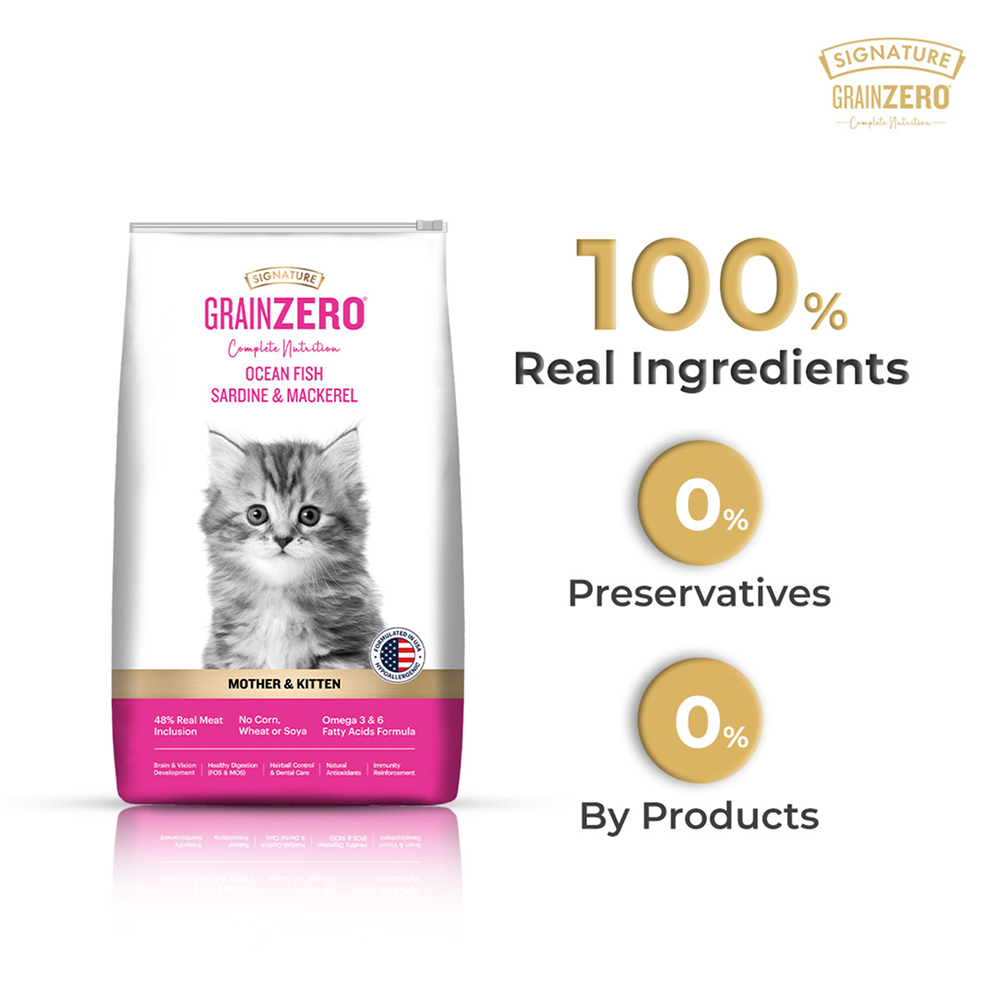 Signature Grain Zero Ocean Fish, Sardine and Mackerel Mother and Kitten Cat Dry Food Cats- Dry food Signature