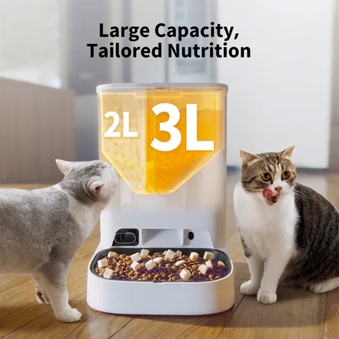 Petkit YumShare Dual Hopper Automatic 2.4G WiFi Food Dispenser with HD Camera for Dogs and Cats Both-Bowls & Feeders Petkit Dropship