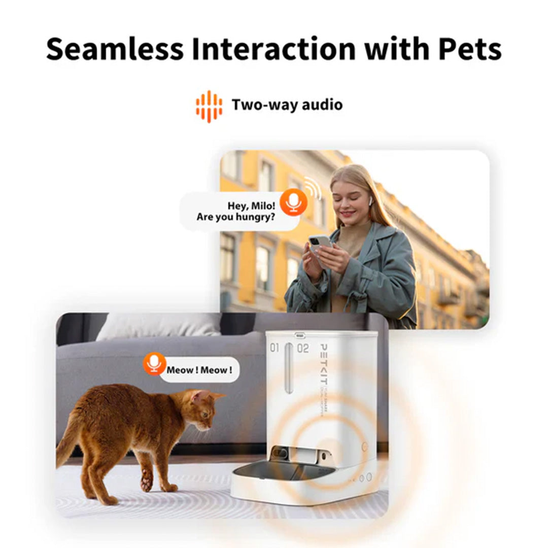 Petkit YumShare Dual Hopper Automatic 2.4G WiFi Food Dispenser with HD Camera for Dogs and Cats Both-Bowls & Feeders Petkit Dropship