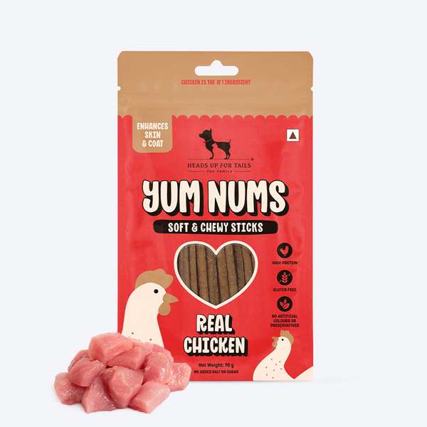 HUFT Yum Nums Real Chicken Soft & Chewy Sticks Dog Treats