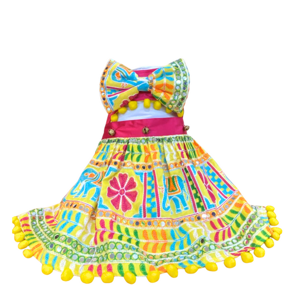 Dogobow Traditional Embroidered Dress for Cats & Dogs (Yellow)